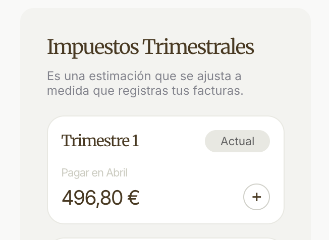 Cece quarterly tax pre-calculation screenshot